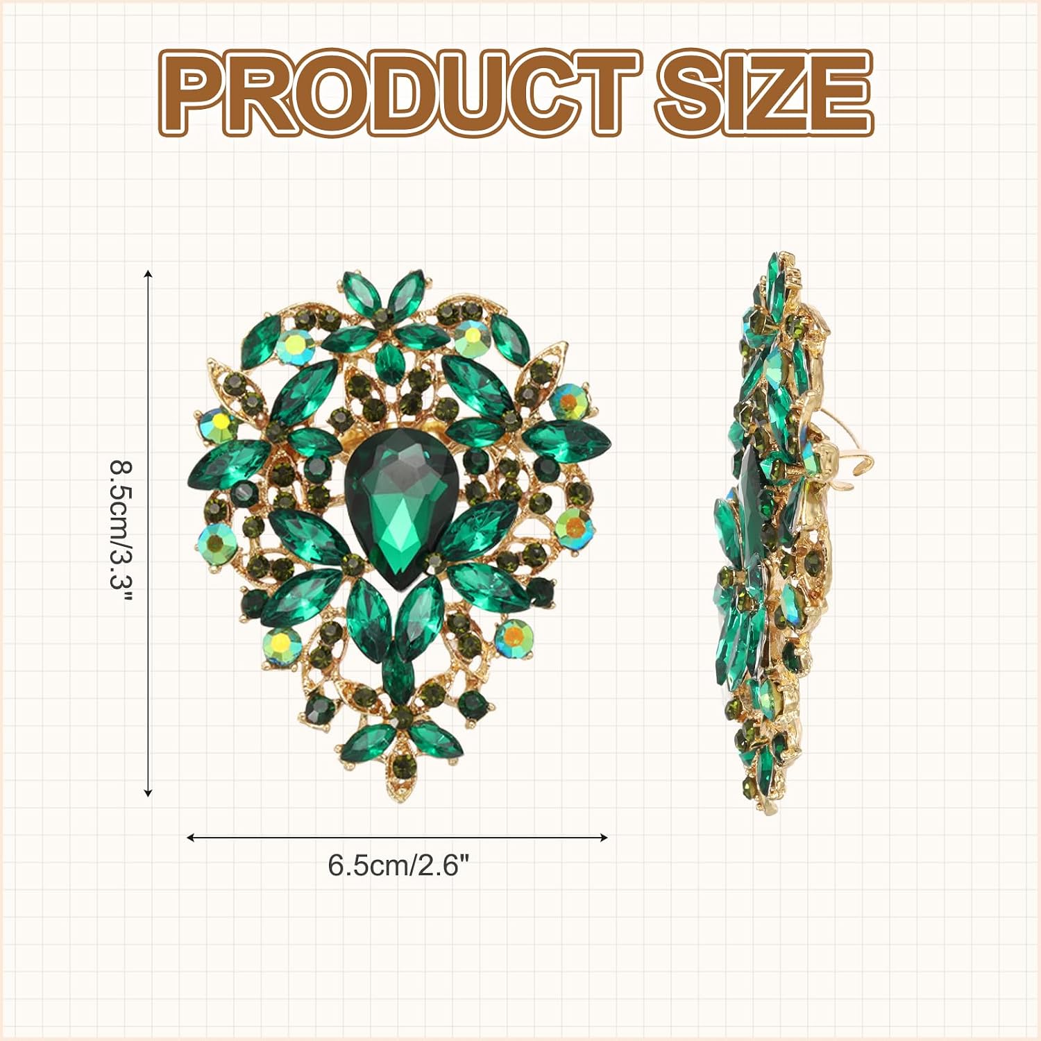 MECCANIXITY Vintage Crystal Rhinestone Brooch for Women, Flower Lapel Pins Alloy Rhinestone Leaf Bouquet Brooch Pin for Scarves Dress