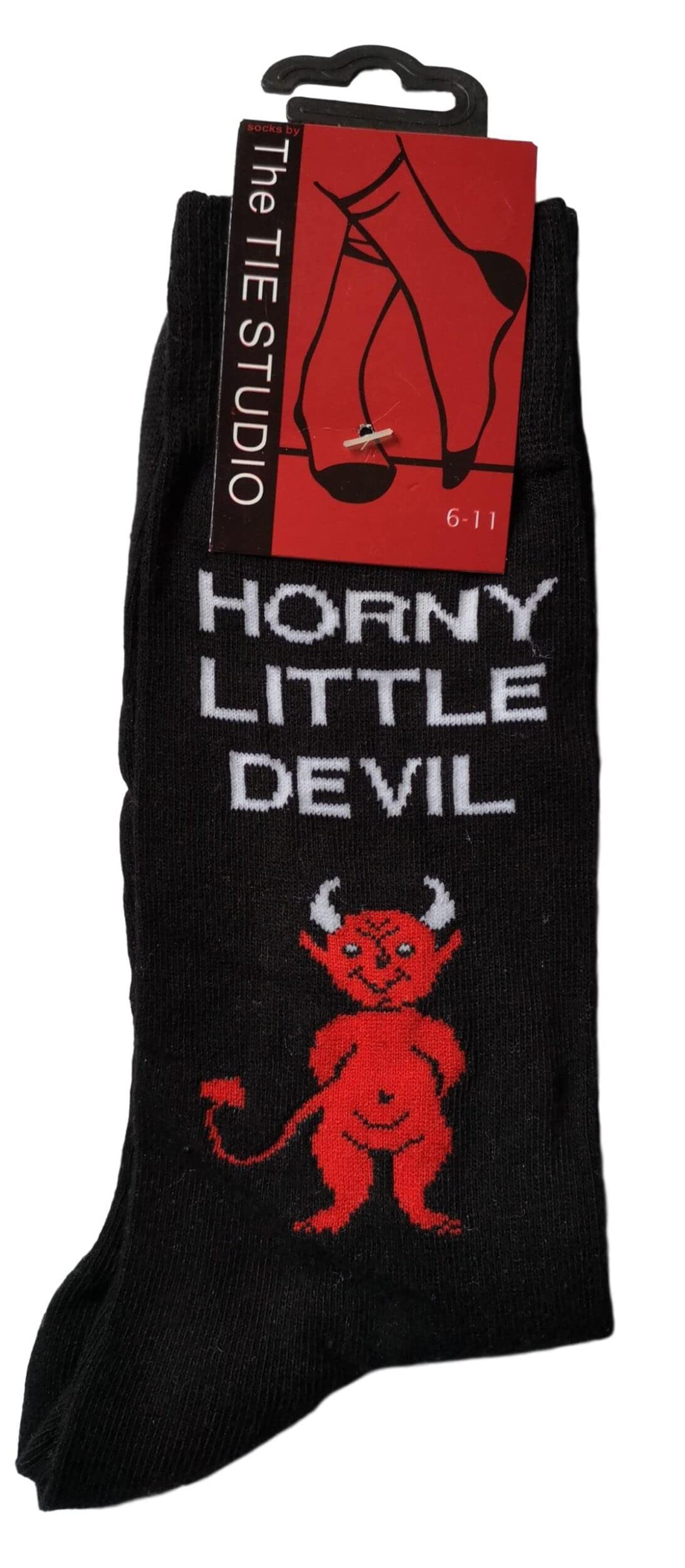 Horny Little Devil Black Socks by The Tie Studio