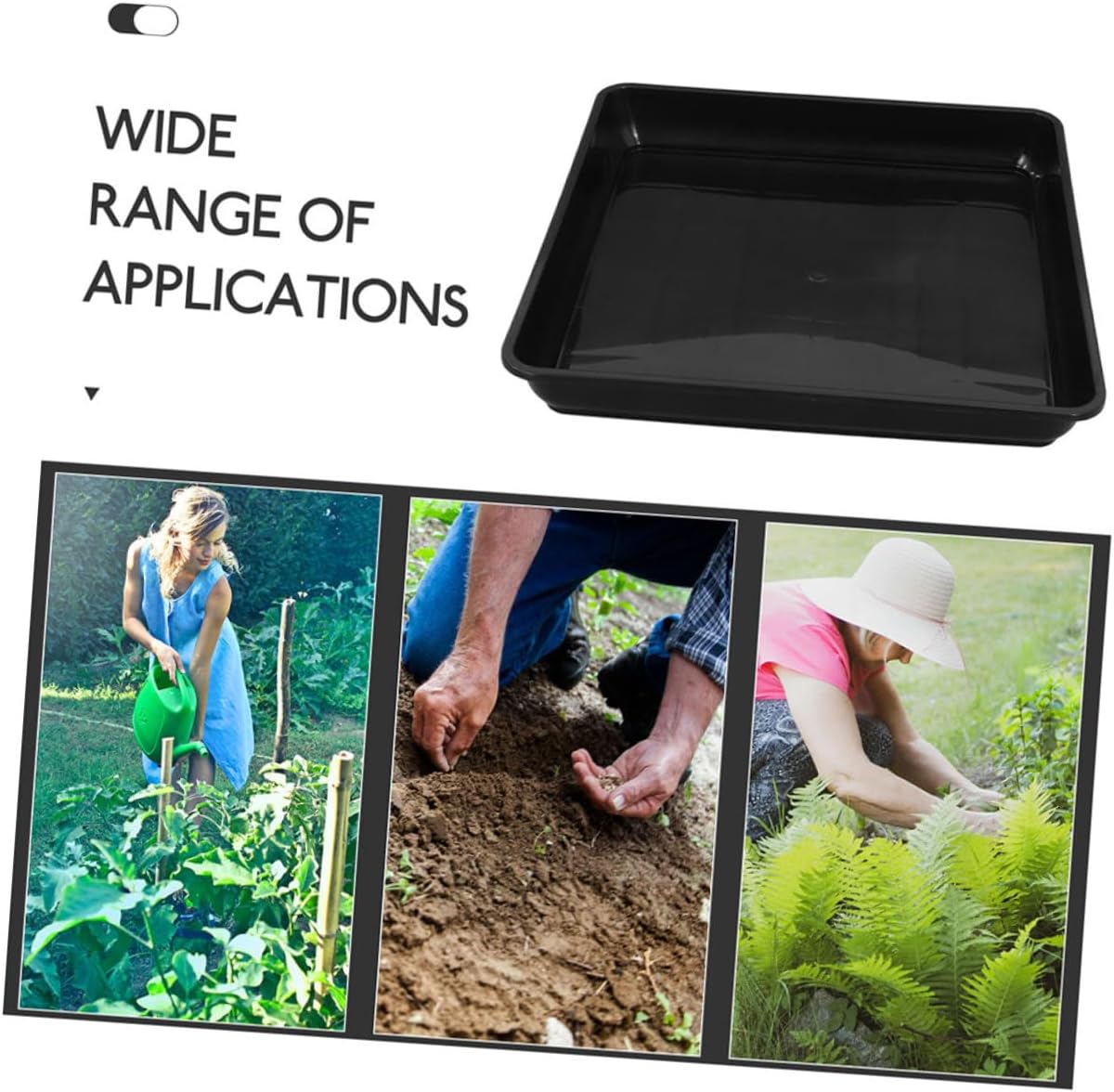 VICASKY 6pcs Flower Pot Square Trays Water Catcher Drip Trays for Plants Planter Pot Saucers for Decor