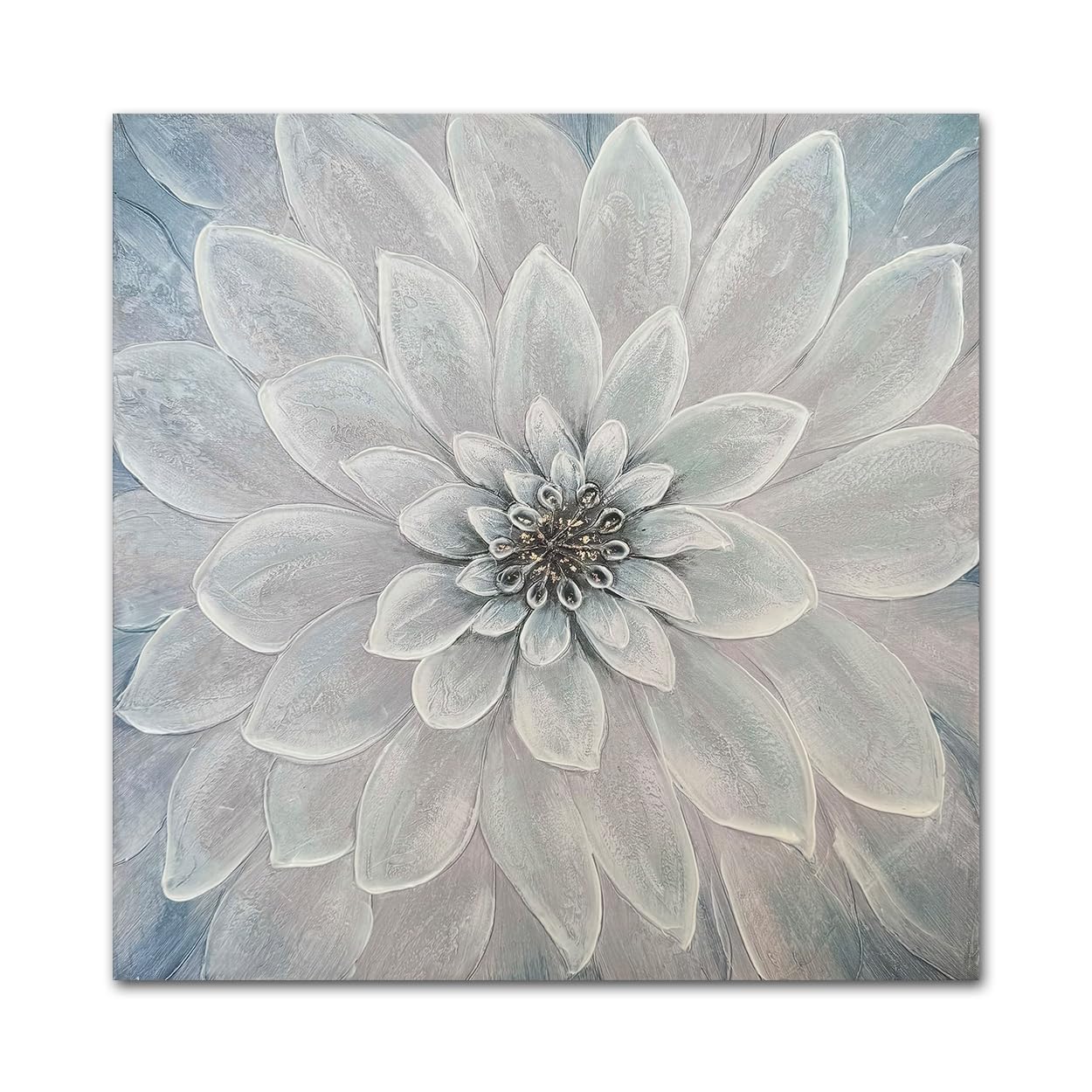 Amazon.com: Yatehui Flower Textured Wall Art Dahlia Painting