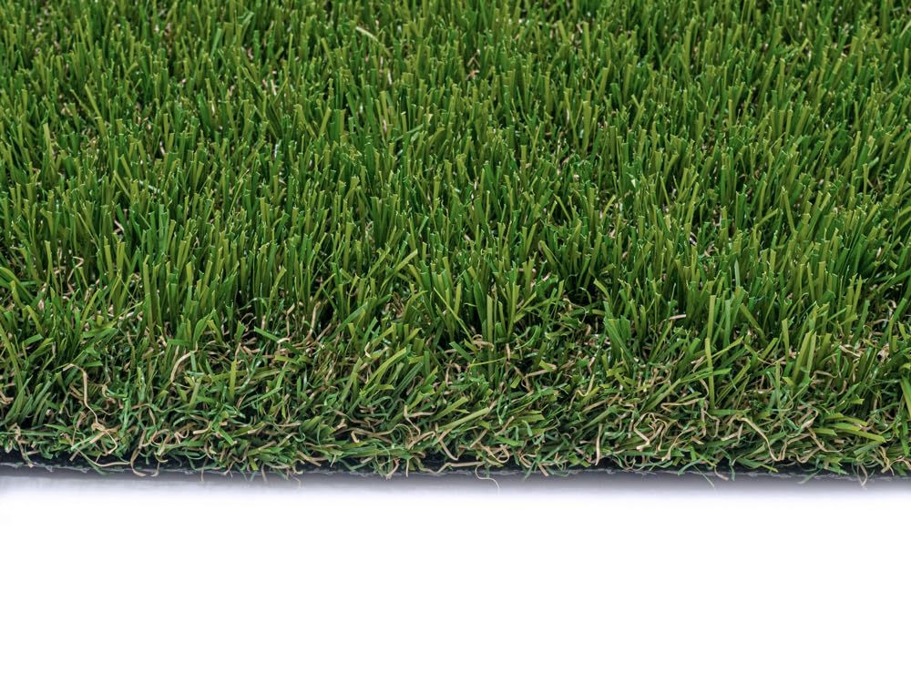 Gazon synthetique AUGUSTE. 40 mm. Rouleau 2 x 5 m. 10 m2. Haute qualité. Gazon doux et resistant. Très haute densité et confortable. Pour jardins et terrasses Vert