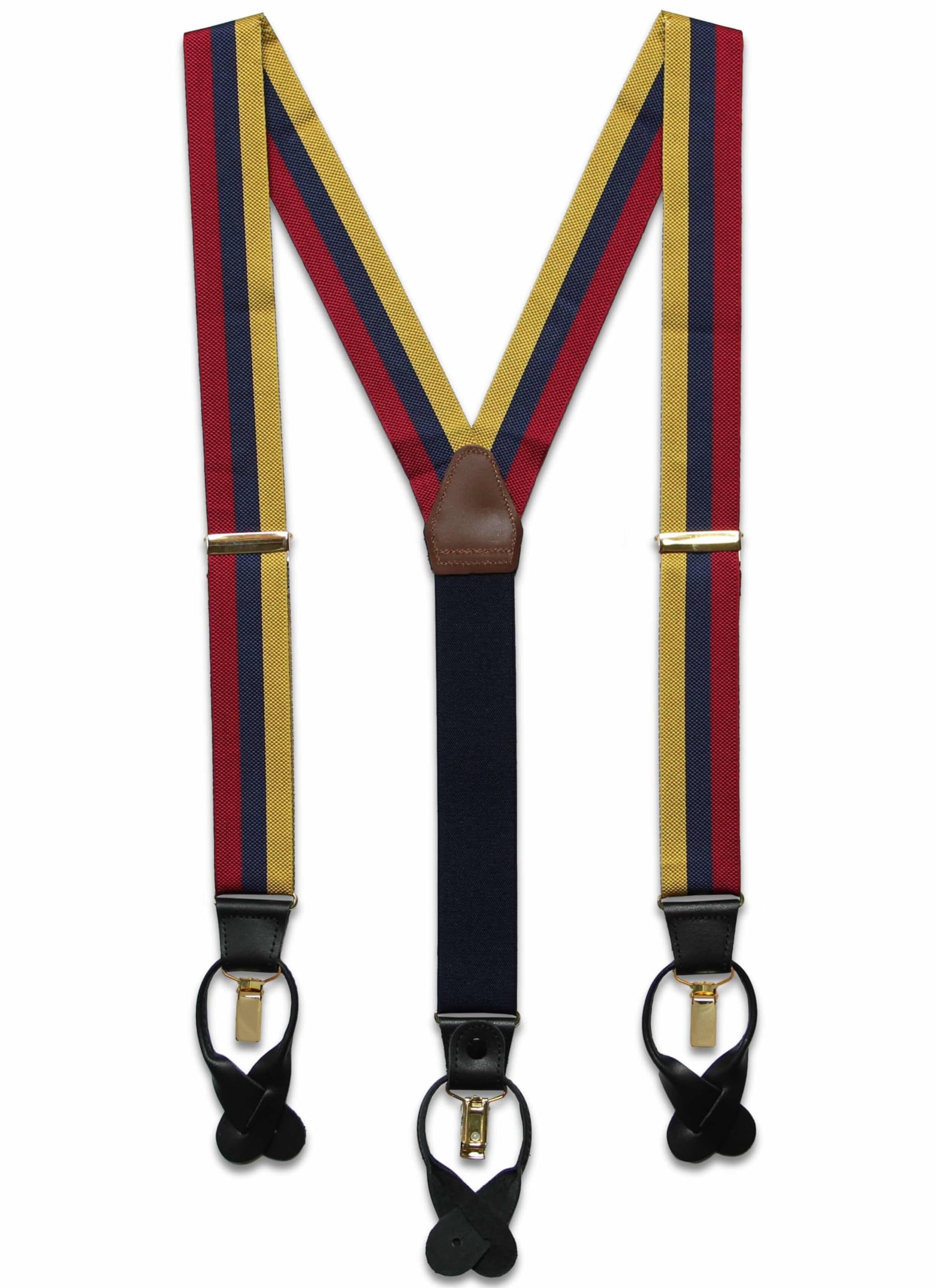 Royal Army Medical Corps (RAMC) Regimental Braces (Leather Ends with optional Clip Ends)