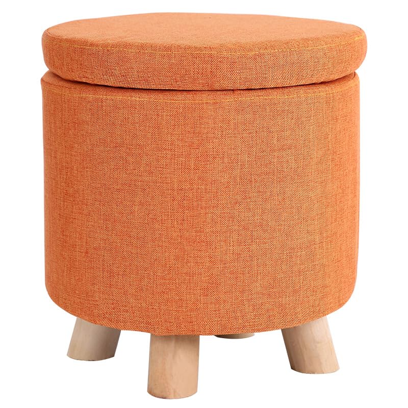 Petit pouf de rangement rond pour optimiser et ranger un petit salon
