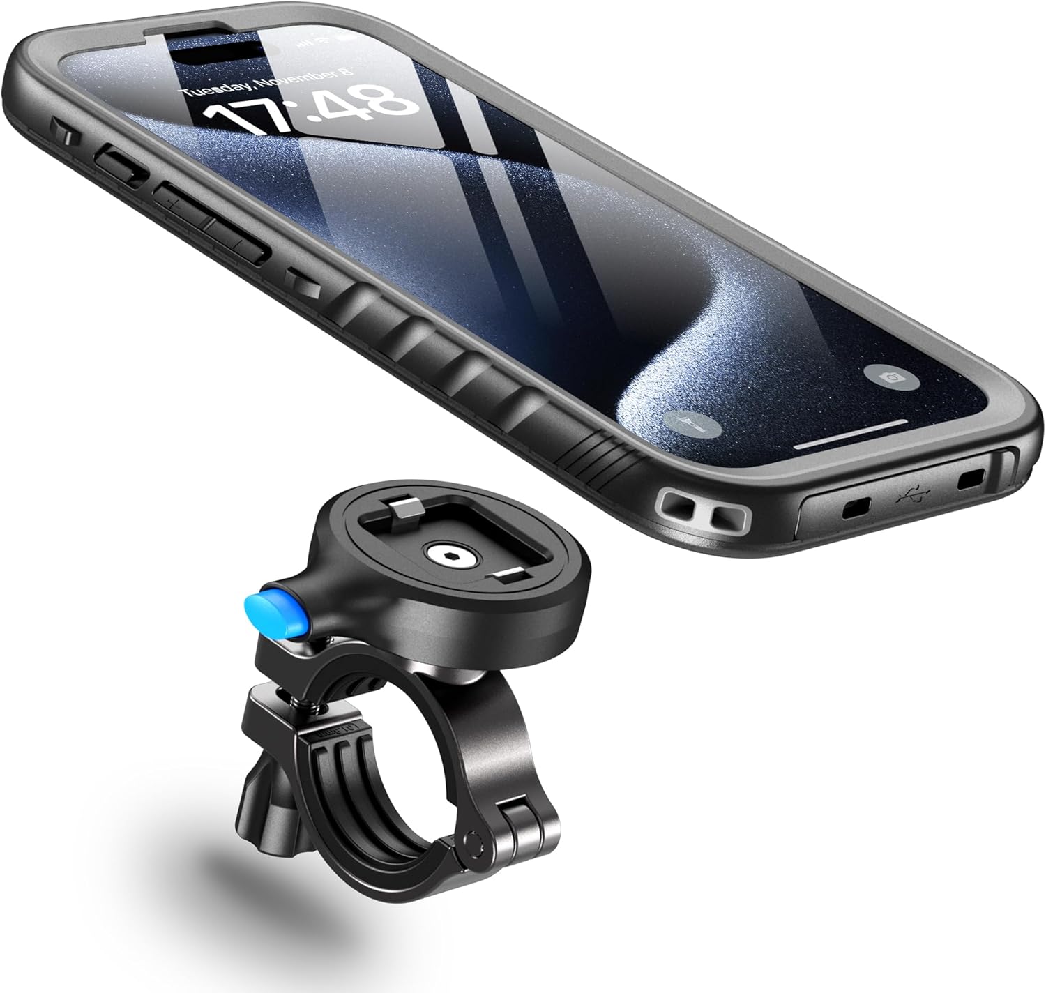 Cozycase Bike Phone Mount for iPhone 15 Pro Waterproof 【One Button