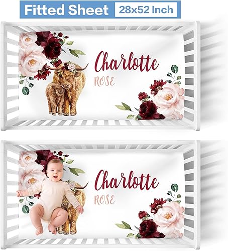 Miniatura 3 de Juego de ropa de cama personalizado para cuna para bebé, juegos de cuna de bebé personalizados con nombre, juego de ropa de cama de guardería,