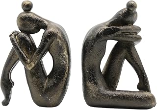 Modern Abstract Woman Thinker Bookends – Elegant Resin Sculptural Desi...