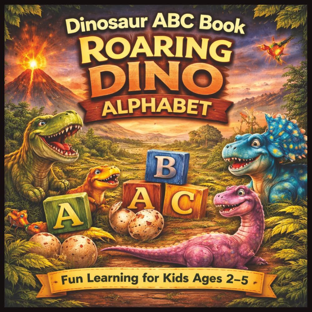 Dinosaur ABC Book Roaring Dino Alphabet: A Fun Dinosaur Alphabet Learning Book for Toddlers and Preschoolers