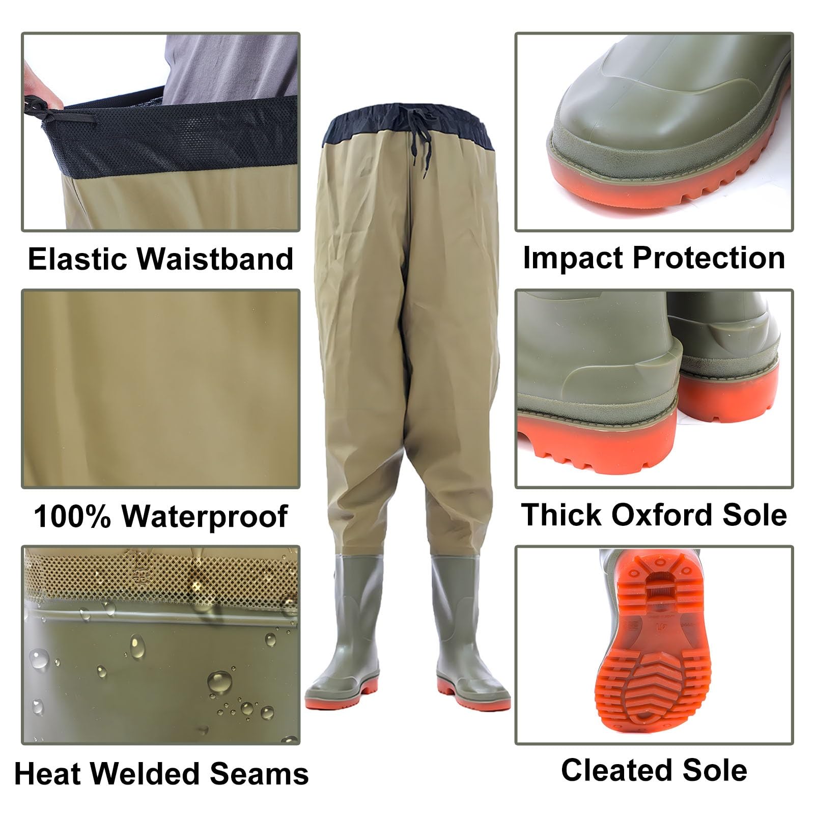 Waders hip Pantaloni da Pesca Antiscivolo, Pantaloni da Pesca Senza Perdite, Comodi da Riporre, Per La Caccia E La Pesca Nelle Paludi