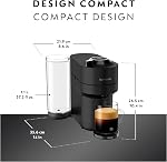 Nespresso Vertuo Pop+ Deluxe Single Serve Coffee and Espresso Machine by De’Longhi, Matte Black