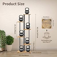 Vista 3 de LASZOLA Soporte Negro de Madera de 5 Niveles para Plantas de Interior para Macetas Más Grandes de Servicio Pesado, Estantes Verticales Resistentes