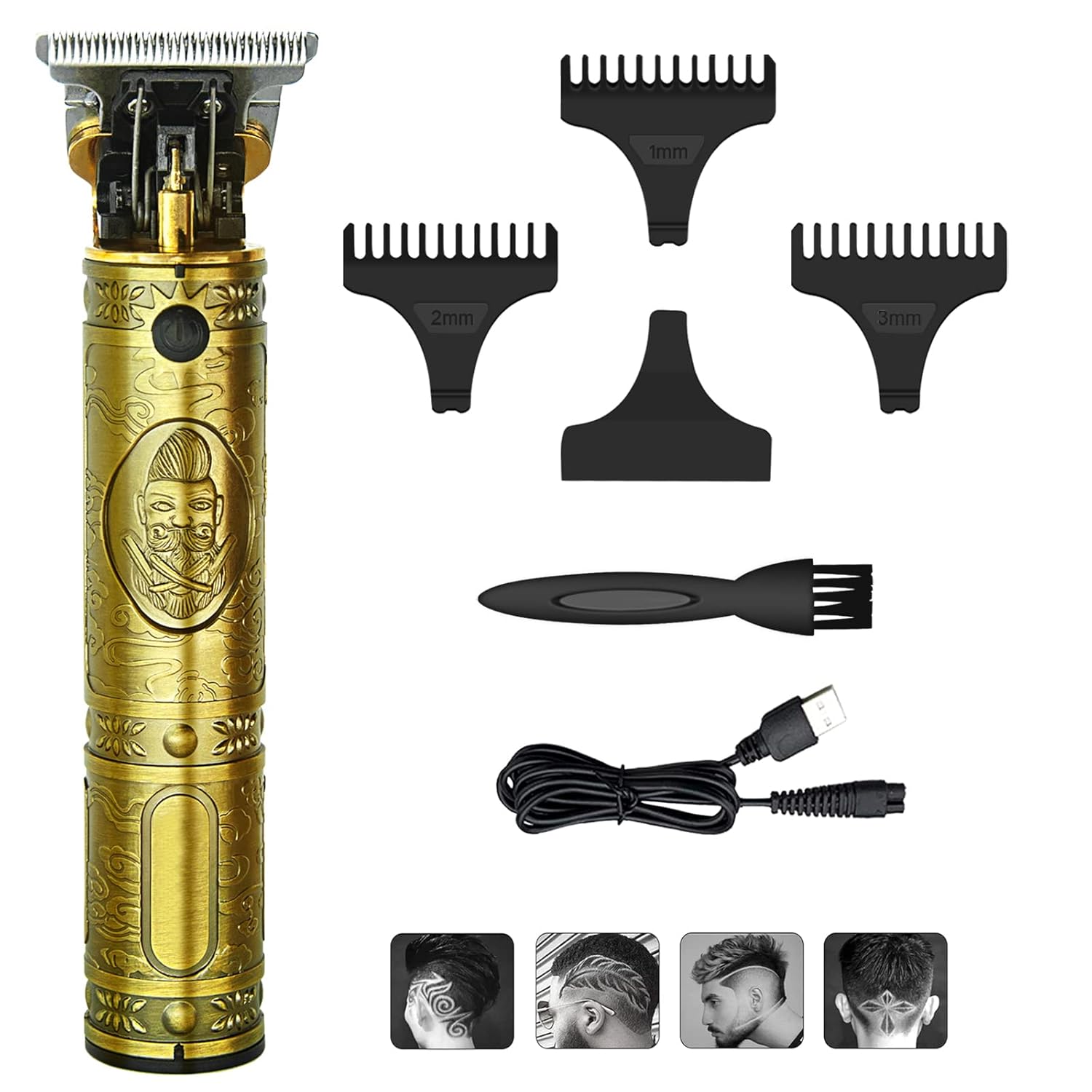 ComfortIBot Ornate Cordless Electric Hair Clippers for Men, Professional Hair Trimmer Zero Gapped Trimmers T Blade Trimmer for Men, Pro Li Trimmer Hair Cutting Machine Haircut Clippers Rechargeable