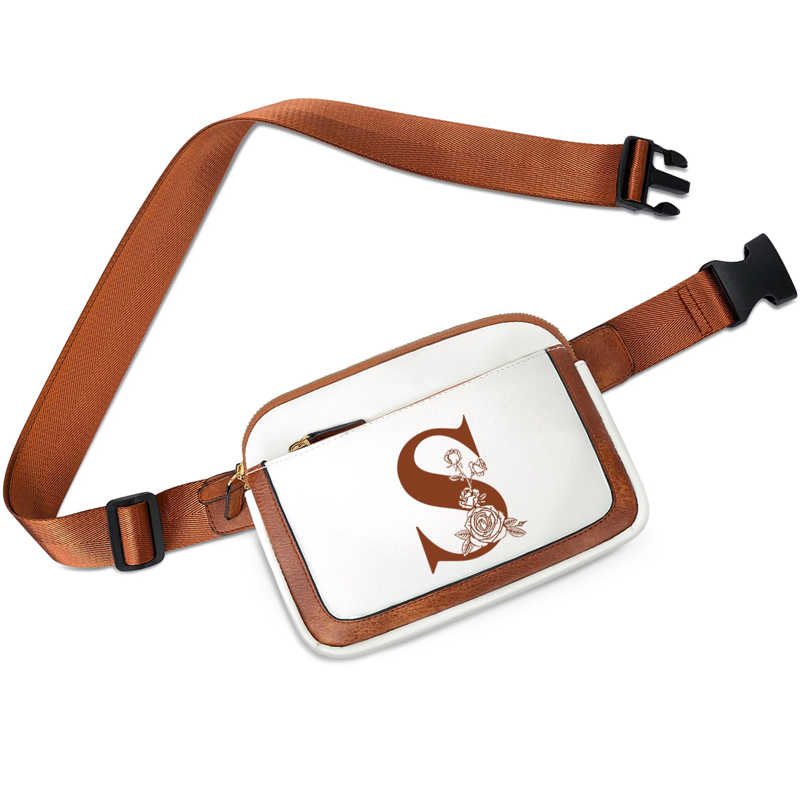 CLOUDWINGS Valentines day Birthday Gifts for Women, Initial Fanny Pack Belt Bag Small Crossbody Bags, Personalized Gift for Mom Her Grandma,S