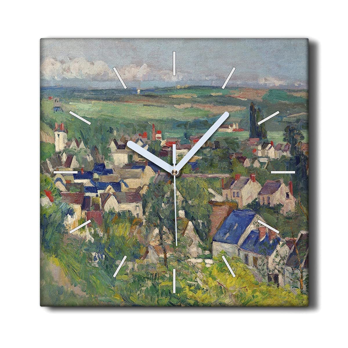 Horloge sur Toile sans tic-tac Coloray Décoration Murale Salon Tableau Horloge 30x30cm