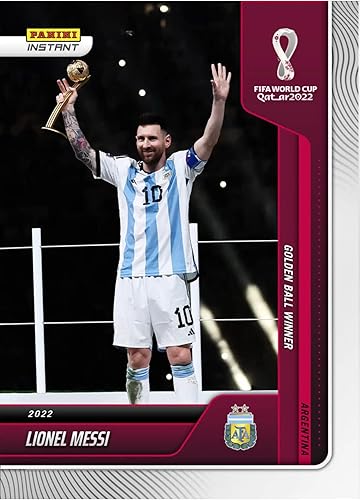 2022 Panini Instant World Cup Lionel Messi #132- ‘22 FIFA World Cup Golden Ball Winner -Soccer Trading Card- Argentina - Print Run of Only 6262