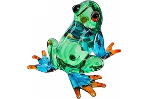 Hand Blown Art Glass Rainforest Frog Glass Figurines
