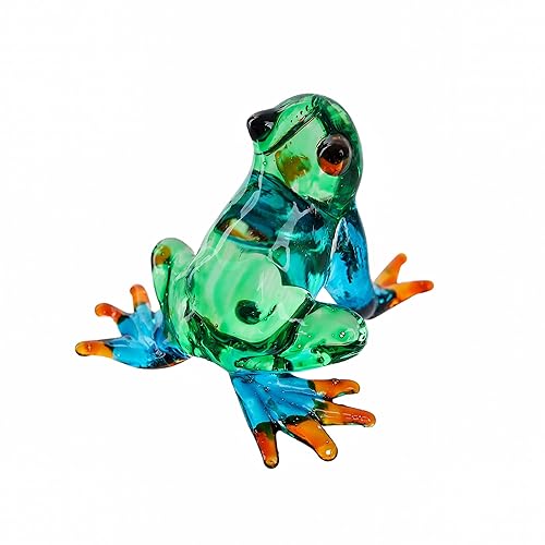 Hand Blown Art Glass, Rainforest Frog Miniature Animals Collection, Dollhouse