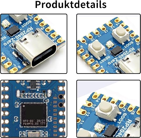 3 × RP2040-Zero Microcontroller Development Board with Unsoldered Pins Based on the Raspberry Pi 2040 Dual-Core ARM Cortex M0+ processor support C/C++/Python Development