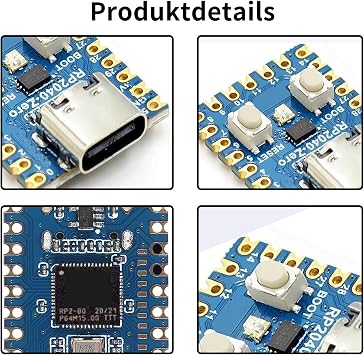 3 × RP2040-Zero Microcontroller Development Board with Unsoldered Pins Based on the Raspberry Pi 2040 Dual-Core ARM Cortex M0+ processor support C/C++/Python Development