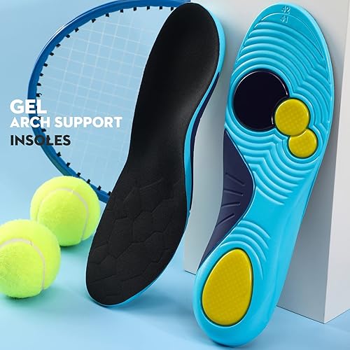 Miniatura 8 de XINIFOOT Plantilla de soporte de arco prémium con almohadilla de gel, plantillas de absorción de golpes, alivio de la fascitis plantar, insertos