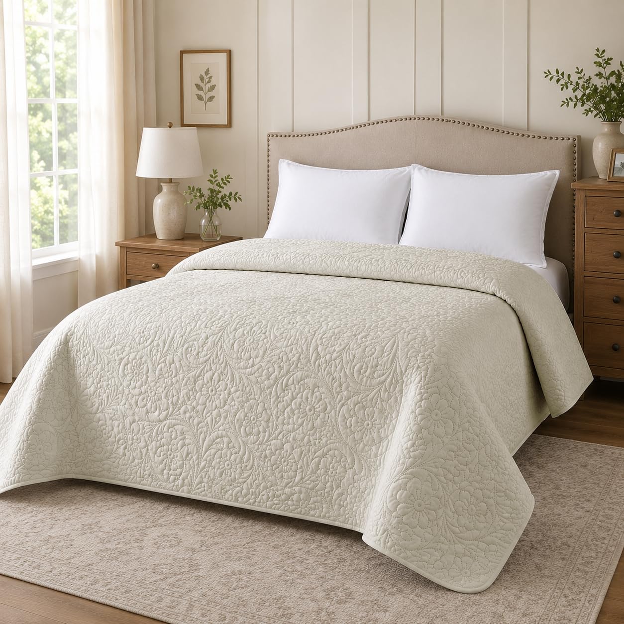 MANEMI Colcha Verano Cama 90/105, Colcha boutis 190x250CM,diseño de Rombos, sin Funda de Almohada.Colcha Cubre Cama 100% Poliester, Suave y Transpirable.
