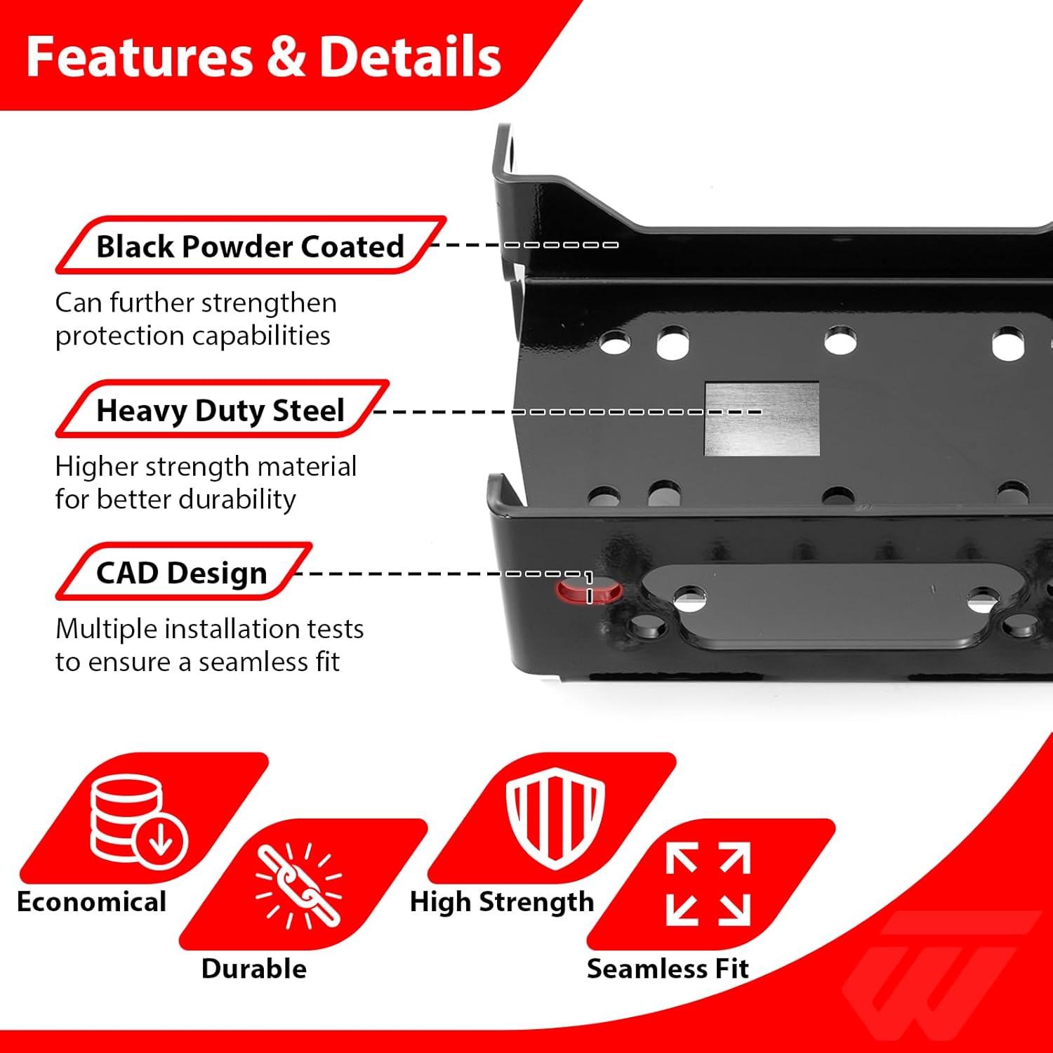 WeiSen Winch Mounting Bracket Plate Compatible with Yamaha Viking Wolverine/X2/X4 2014-2026, fit Yanmar Bull/Longhorn All