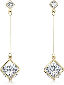 SBLING Cubic Zirconia Teardrop Earrings, Diamond Earrings, Wedding Earrings for Brides Bridesmaids, Bridal Dangle Earrings, Teardrop Crystal Drop earrings for Women Jewelry Gifts