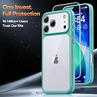 Vista 432 de TAURI Funda magnética 2 en 1 transparente para iPhone 14 Pro, compatible con Magsafe [no amarillenta] con protector de pantalla, protección de grado