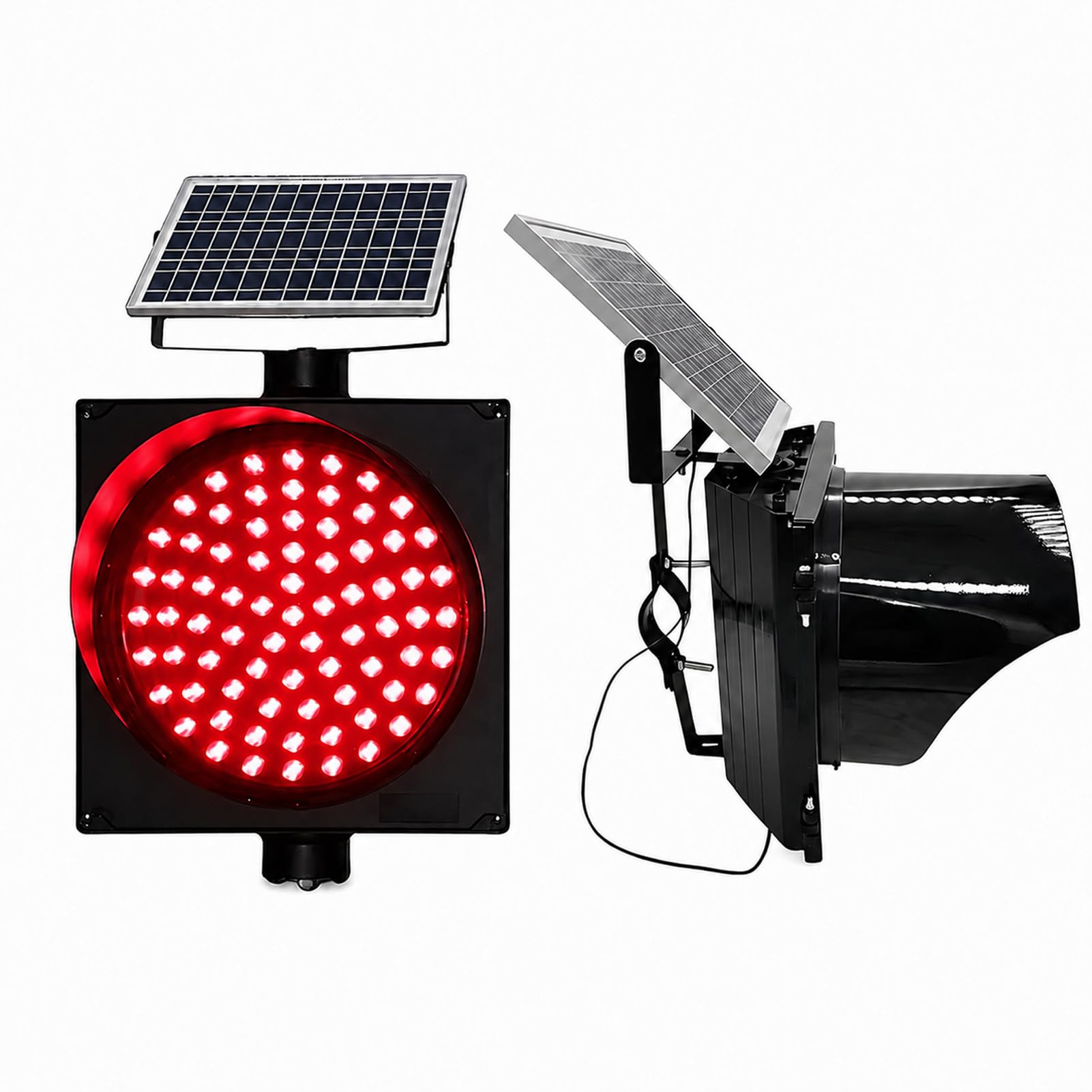 Luz de Aviso Vial Solar, LED Intermitente 12/16 Pulgadas, IP65