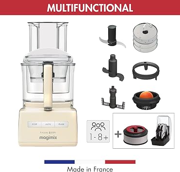 Magimix 5200XL Premium Food Processor | 3.7L BPA-Free Bowl | Quiet & Powerful Motor | Multifunctional 8 in 1 Solution | Cream | 18716 | Quiet and powerful motor powers an 8-in-1 multifunctional system, perfect for commercial catering environments.