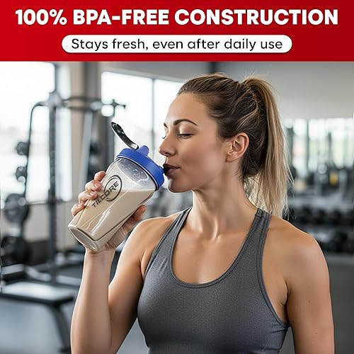 Miniatura 9 de Vortex - Botella mezcladora de proteínas de 24 onzas  23.7 fl oz, taza agitadora prémium sin BPA para batidos y batidos de proteínas, a prueba de