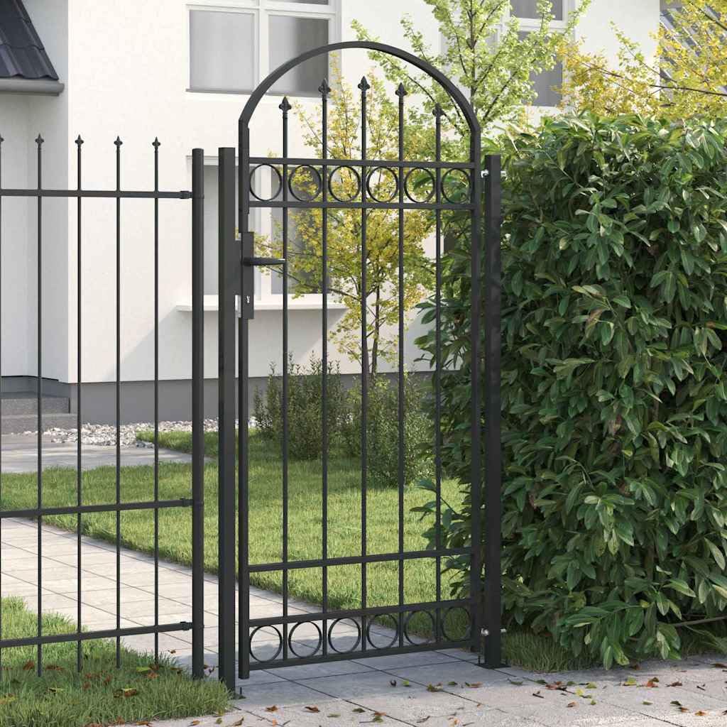 vidaXL Poste de Valla ASSEN 200 x 88 x 14 cm Acero Gris Con cerradura