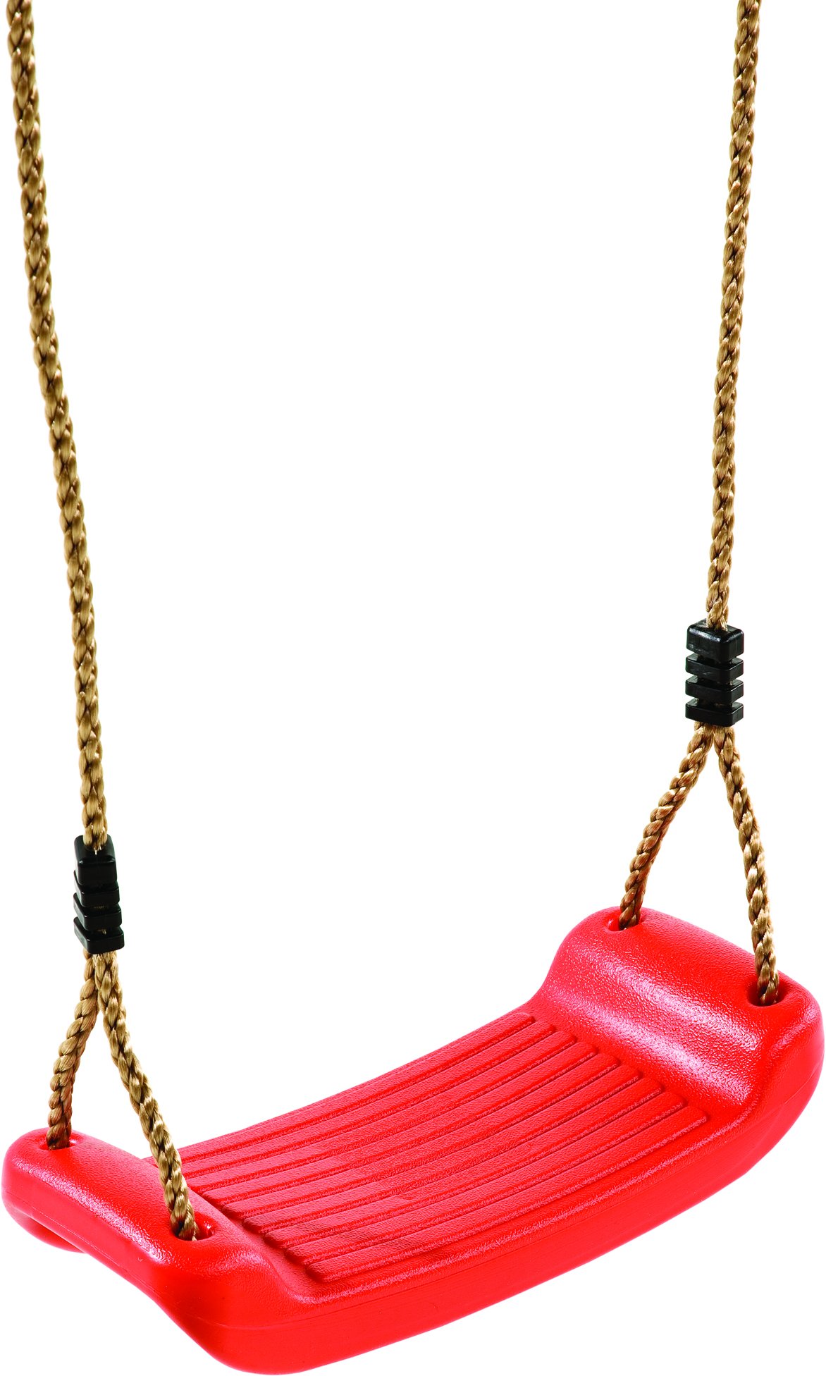 Plastic Red Blowmoulded Swing Seat With Ropes For Children's Swing Frames.
