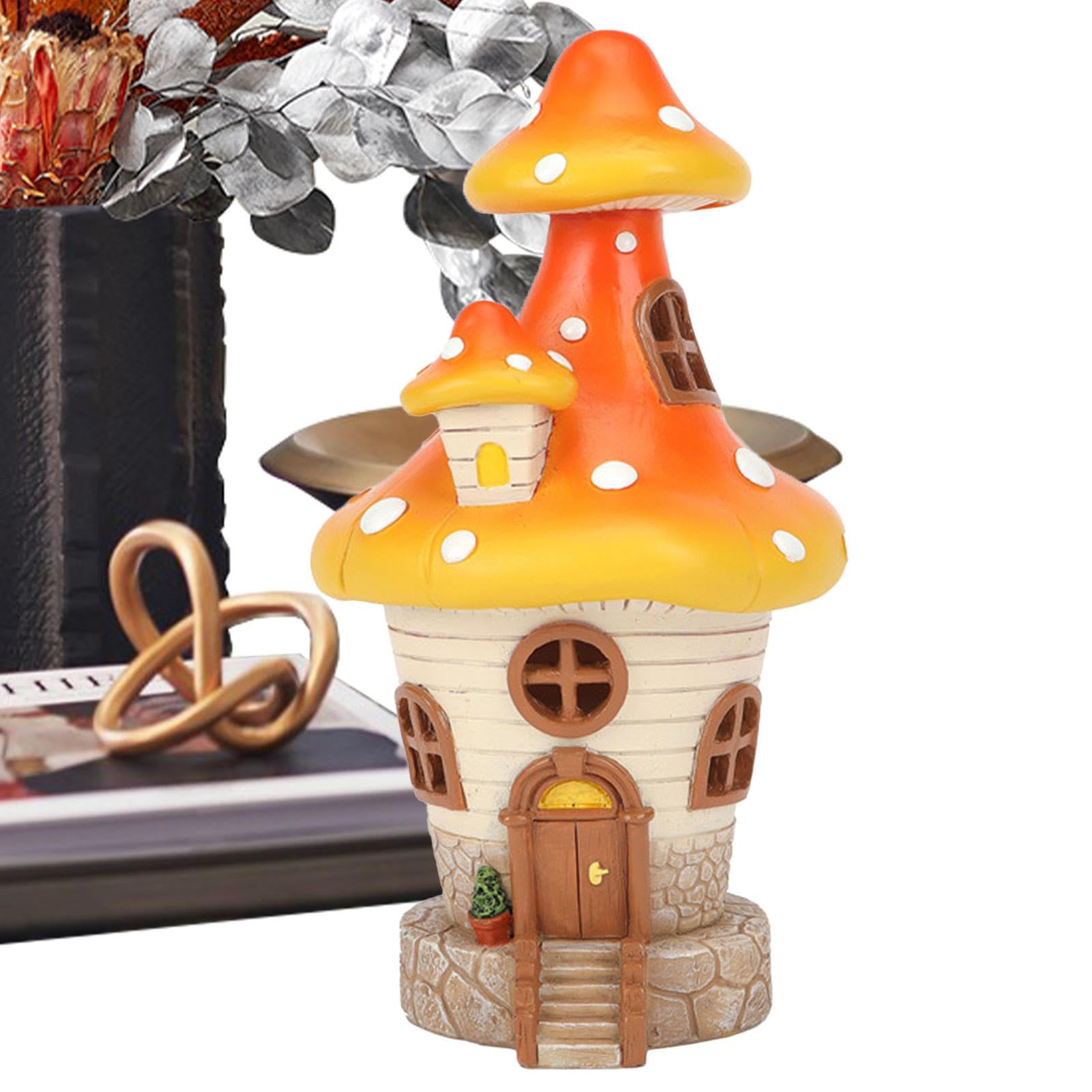 Décoration de jardin champignon solaire en résine pour extérieur