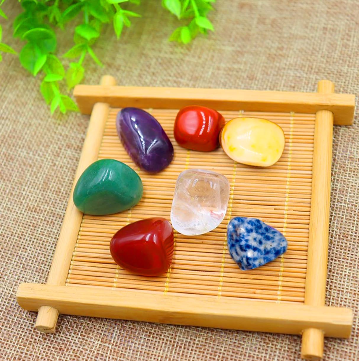 7 Piedras naturales 7 chakras Cuarzo blanco amatista aventurina cristales curativos Pulidos Terapias y meditación (7 chakras)
