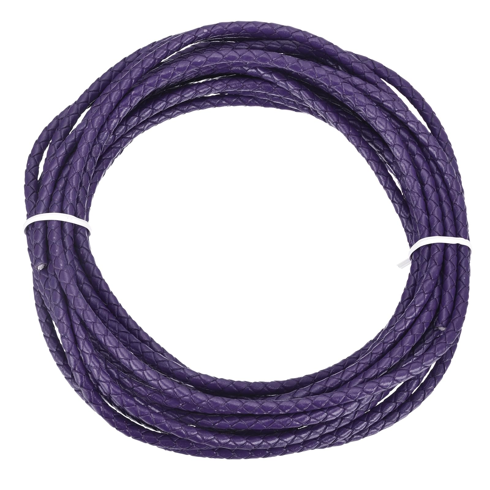 Rebower Round Braided Leather Cord 4mm Bolo Leather Cord String Rope for Jewelry Making Necklaces, Bracelets, Wraps, Crafts