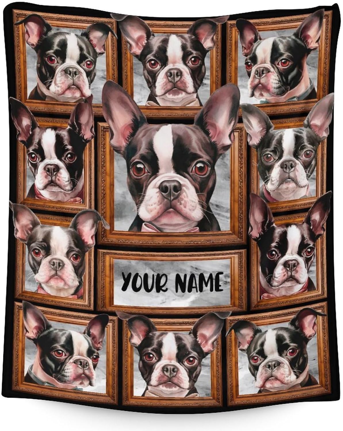 Dog Blanket for Adults - Cute Boston Terrier Theme Gifts for Dog Lovers - 60x80 Inches Twin Size Throw for Girls Women - Soft Fuzzy Adults Blankets for Bed
