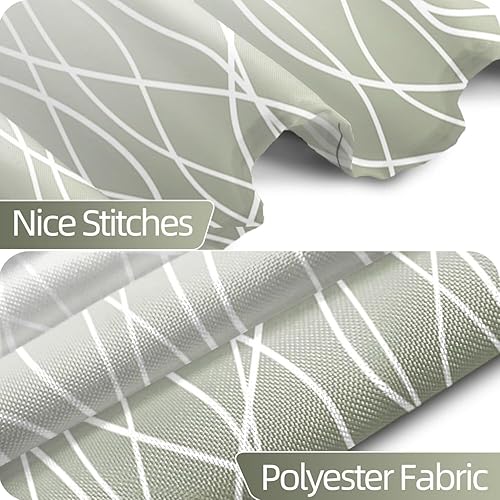 Miniatura 211 de Cortina de ducha pequeña a rayas gris claro degradado para baño, 36 x 72 pulgadas, juego de cortina de ducha geométrica para cabina de RV con Gris