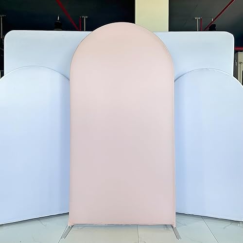 Miniatura 4 de ittsmnt Telón de fondo de arco beige champán, cubierta de pared elástica para decoración de fiesta de animales, boda, banquete, despedida de