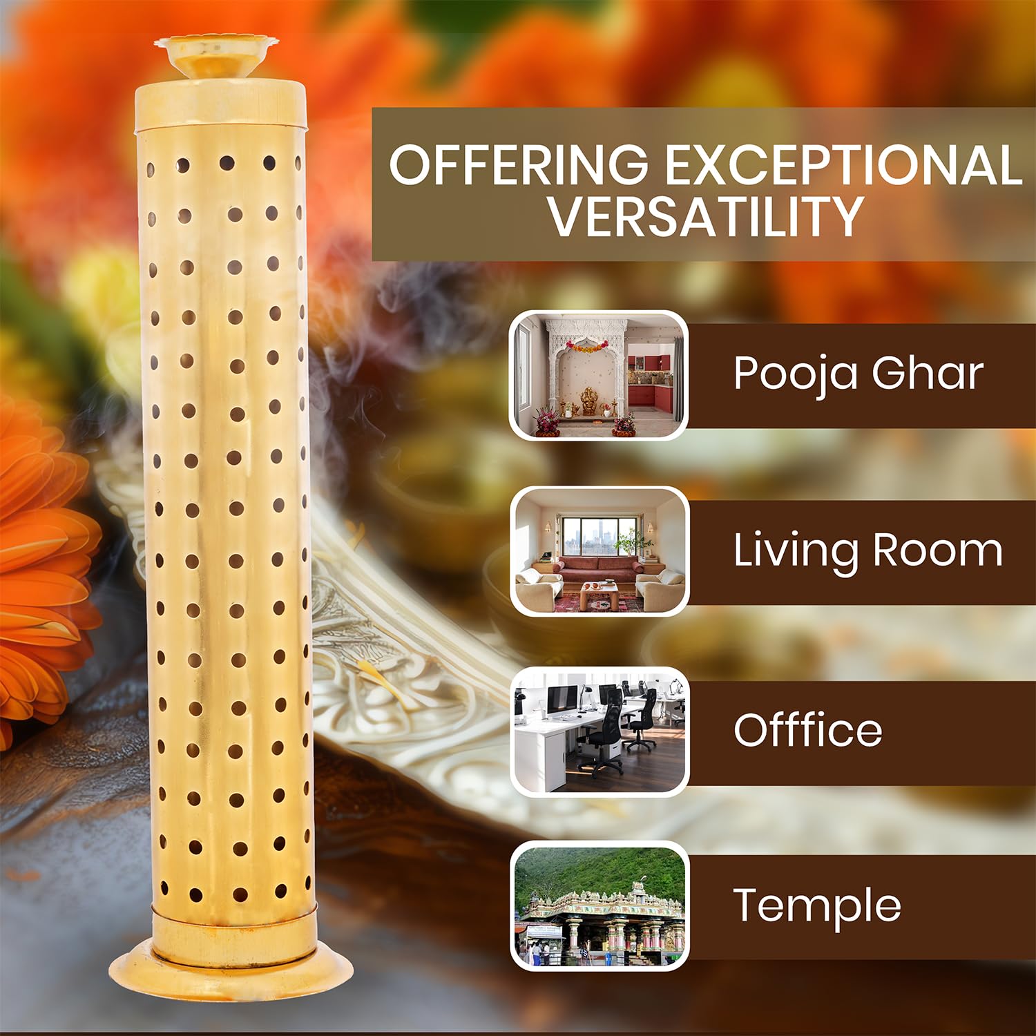 Sheesham Wood Dhoop Stand Combo - Elegant Incense Holder -4