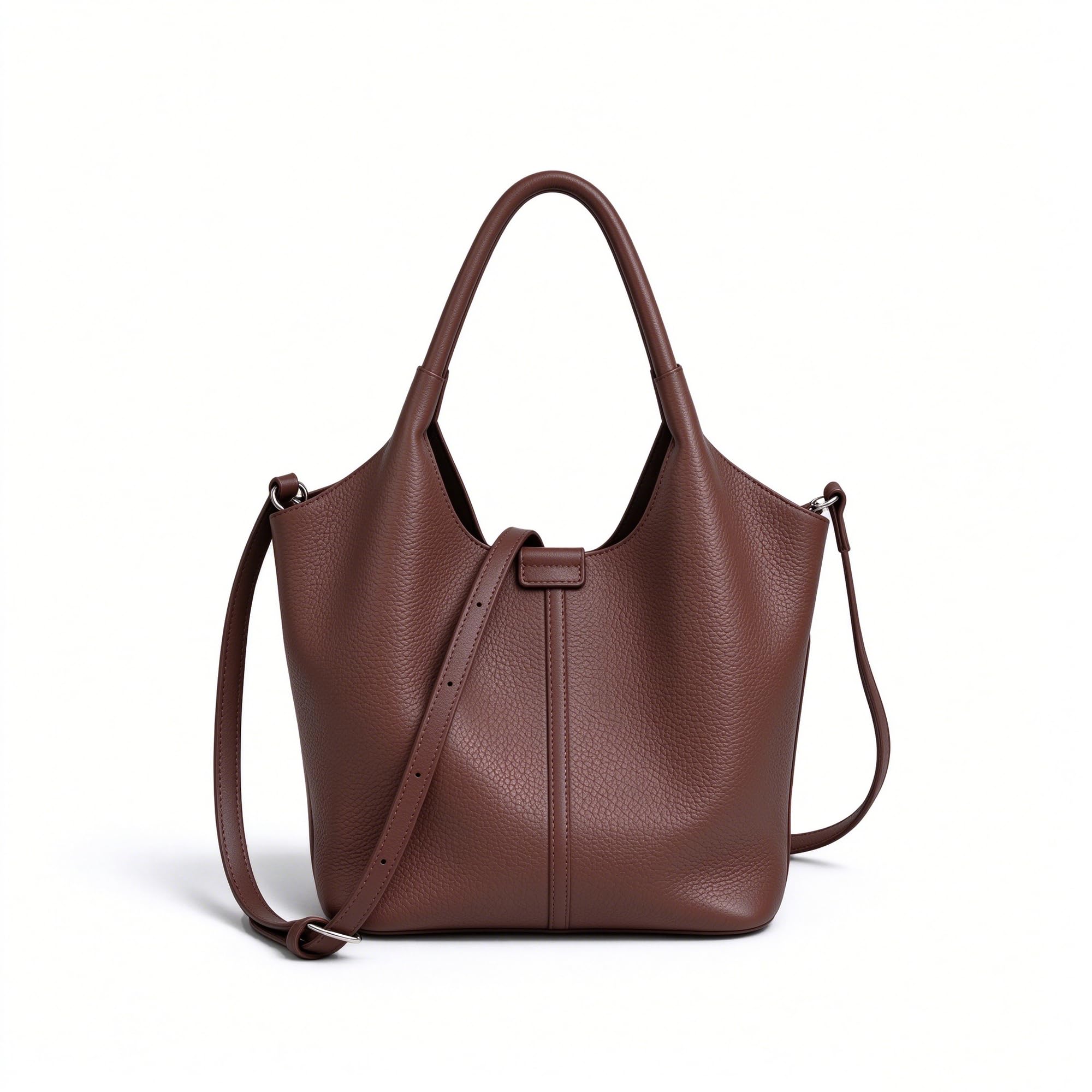 Borsa a secchiello da donna, in pelle vegana, con custodia, tracolla