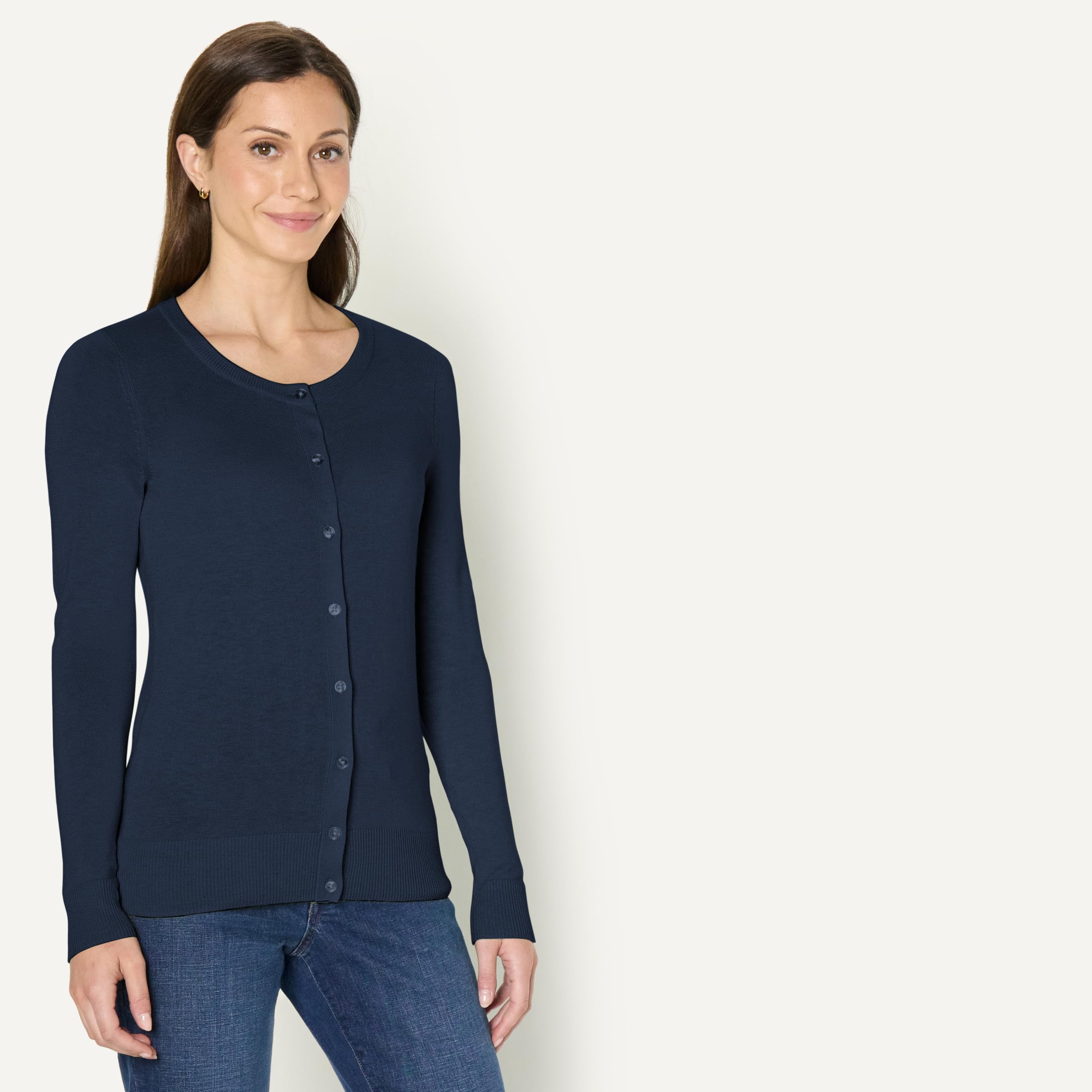 Amazon Essentials Gilet Col Rond Léger (Grandes Tailles Disponibles) Femme