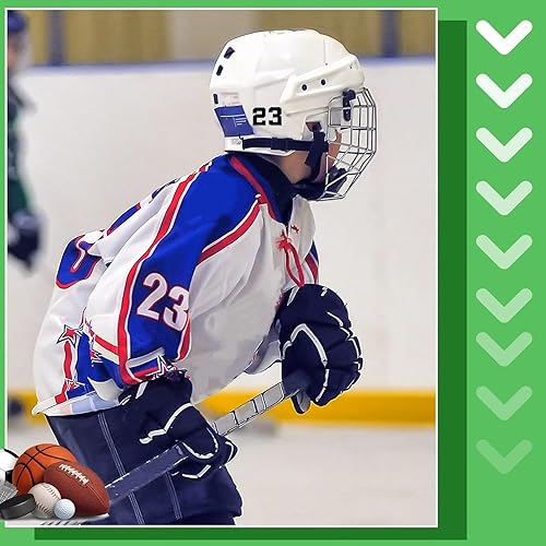 Miniatura 5 de Epakh 102 piezas de calcomanías de números para cascos deportivos de 1.25 pulgadas de vinilo, calcomanías adhesivas de números para cascos