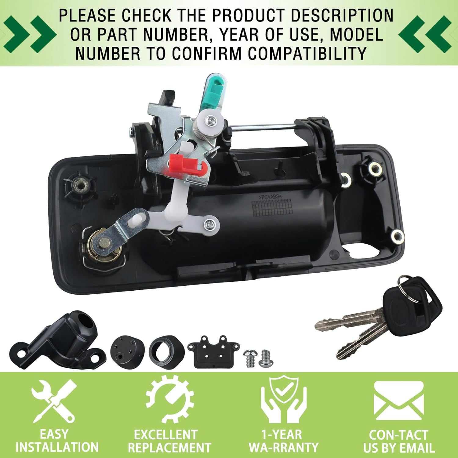 Tailgate Handle with Rear Camera Hole Liftgate Latch Handle with Key Lock Cylinder Black Fit for 2014-2021 Toyota Tundra 2016-2022 Toyota Tacoma Replaces 69090-0C090 69090-0C091