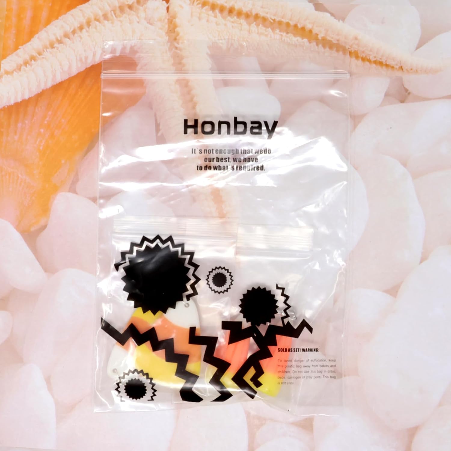 Honbay 2 Pairs of Acrylic Candy Corn Dangle Drop Earrings Fall Candy Corn Charms Pendant Earrings Costume Party Accessories - Image 9