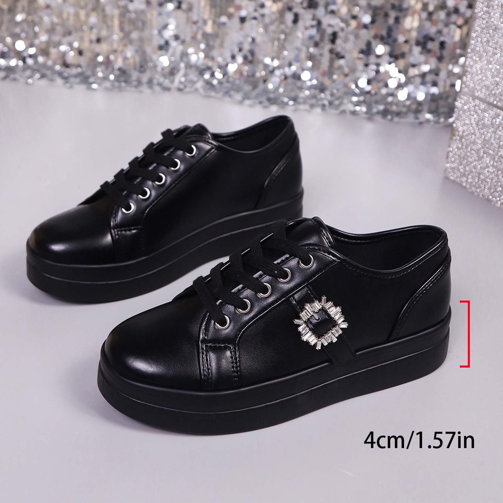 Scarpe basse da donna, larghezza H, comode, in pelle, vintage, con plateau | Scarpe da passeggio leggere, con lacci, scarpe sportive, eleganti scarpe piatte sportive, per il tempo libero