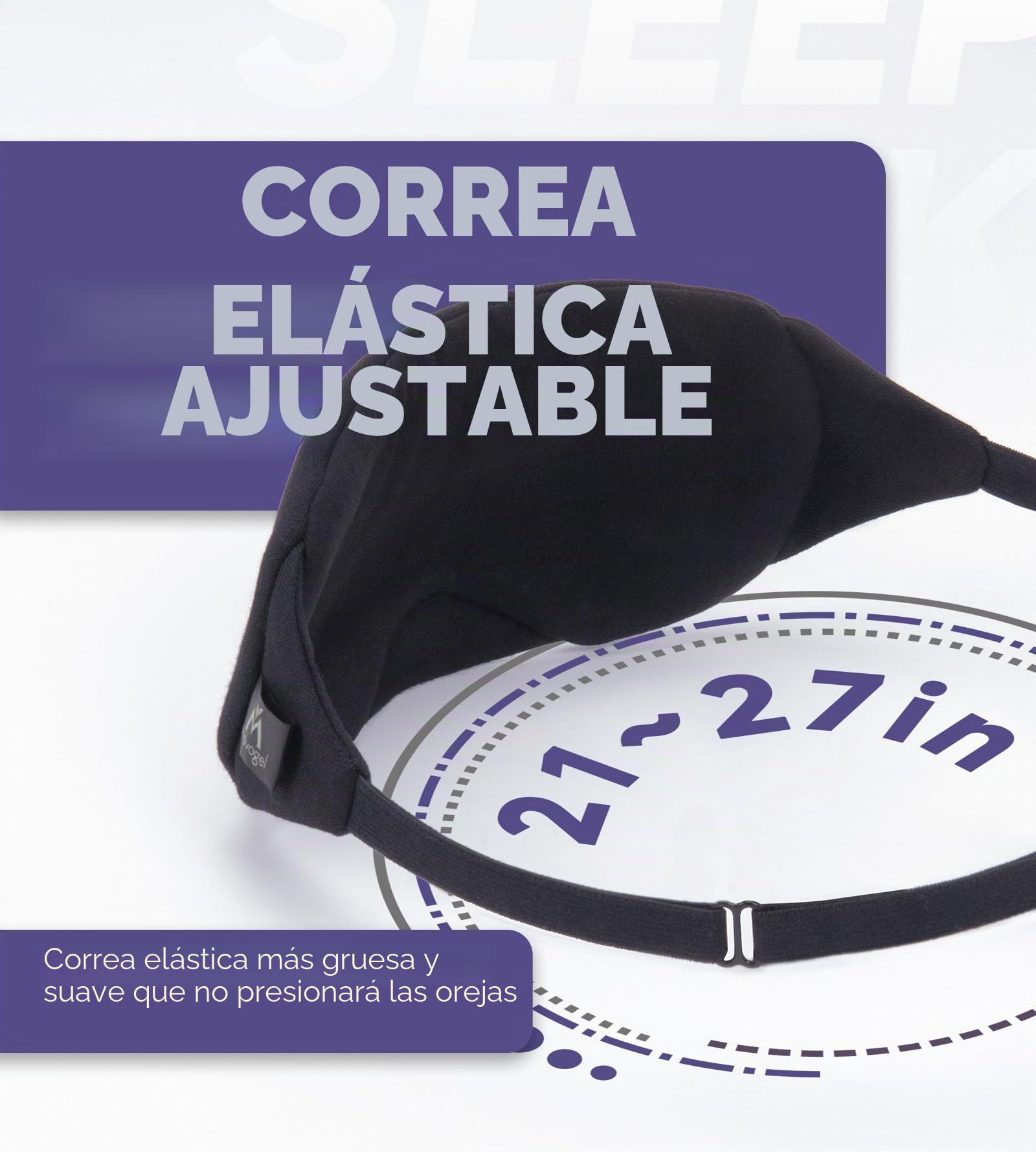 Mavogel Antifaz de algodón para dormir, diseño actualizado, bloqueo de luz con puente nasal ajustable, suave y cómodo, para hombres y mujeres, para trabajo por turnos, incluye bolsa de viaje