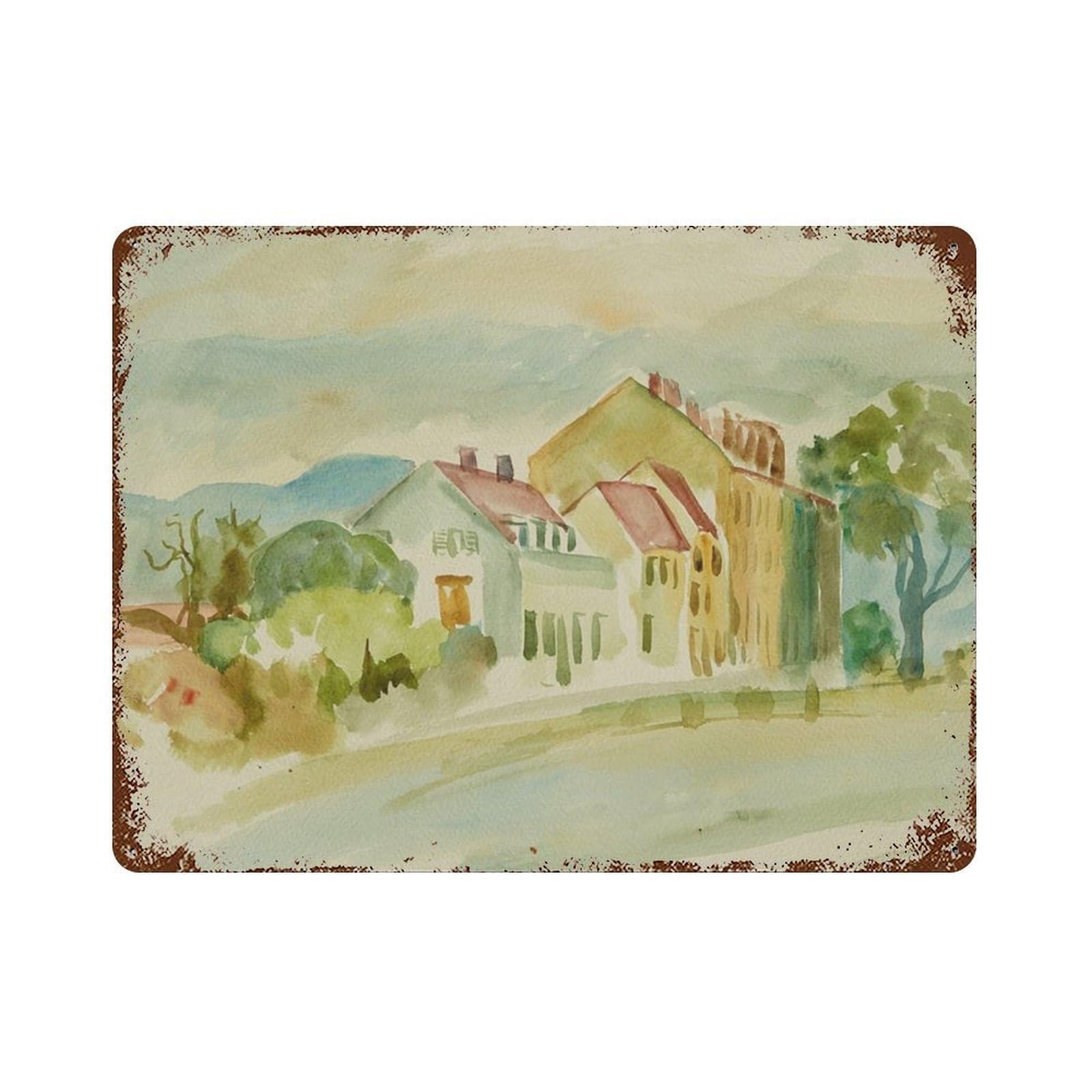 xiaoxiaoshen VINTAGE COUNTRY Watercolor Painting Wall Decor Art Metal Tin Poster Modern Home Decor Art Home Bar Shop Decorations Vintage Sign 30x40cm