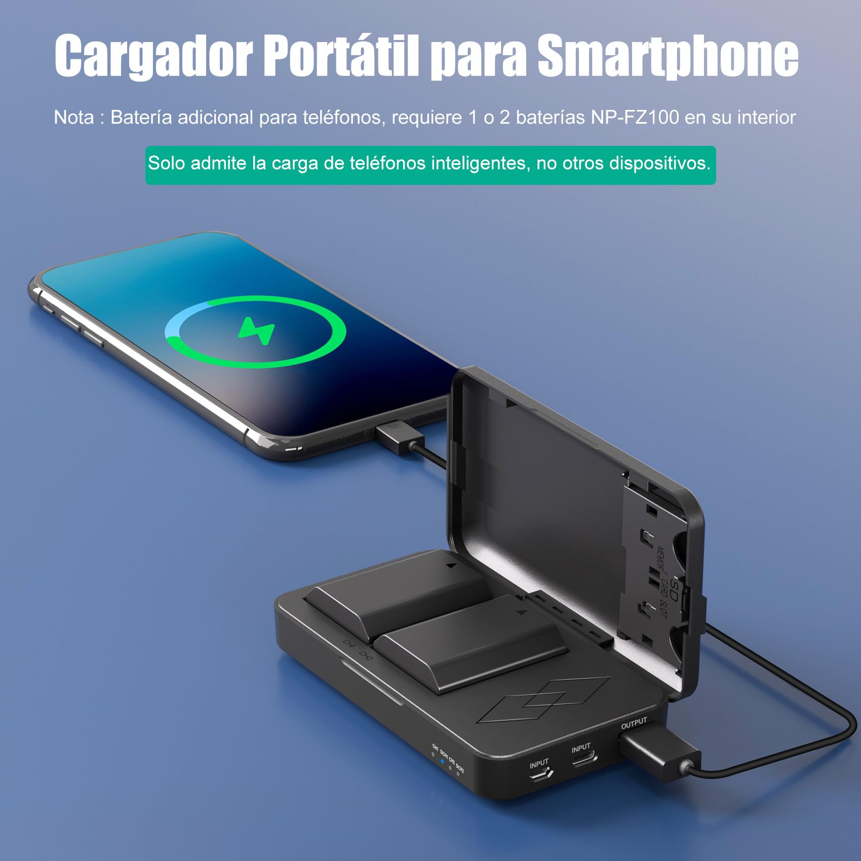 JYJZPB NP-FZ100 Batería y Cargador para Sony A7 III, Sony Alpha A7R III, A7R IV, A9, A6600, Alpha 9S, A7R3 A7S III, A7R III, 2 Paquetes de Baterías