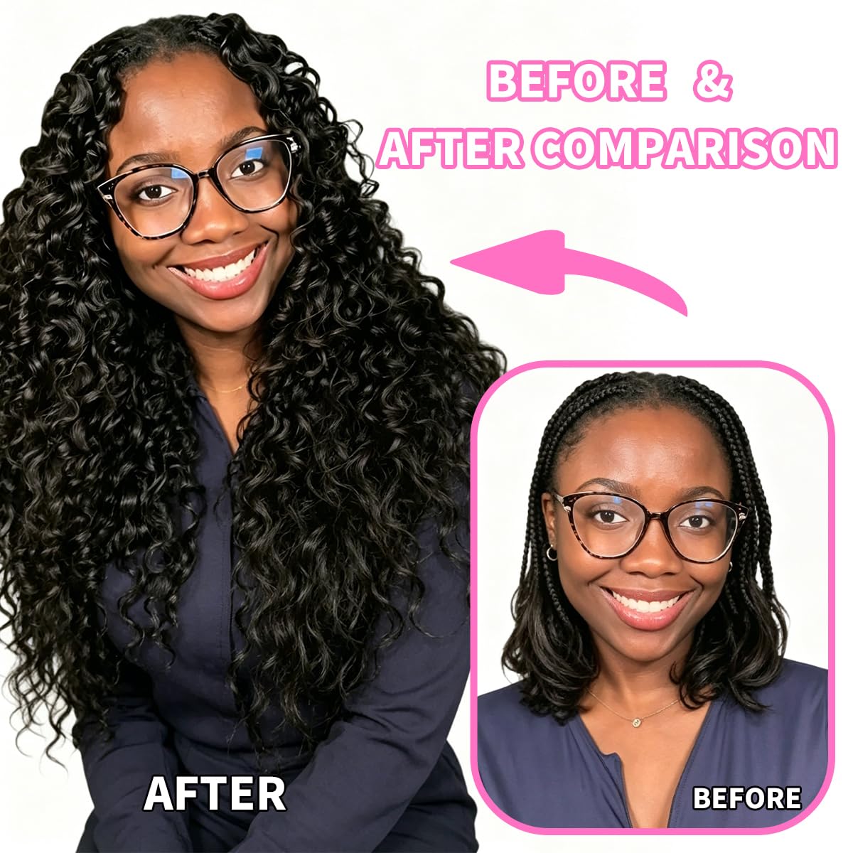 Human Crochet Hair for Black Women, 300g 24 Inch Feather Crochet Human Hair Burmese Curly Crochet Human Hair Miracle Knots Pre Looped Knotless Reusable Raw Hair Bundles Natural Black