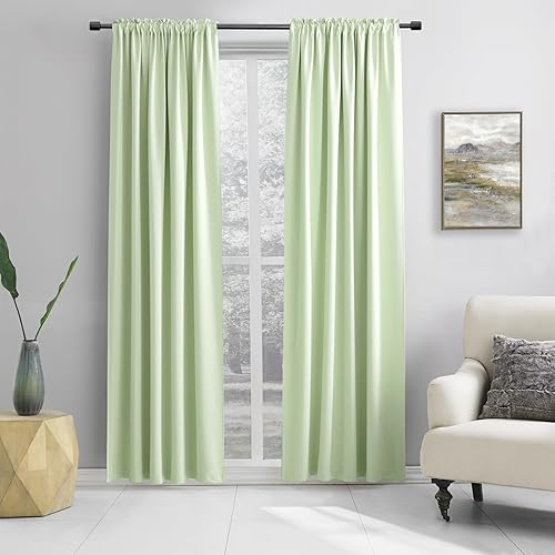 Miniatura 24 de DONREN 2 Paneles Cortinas Opacas con Aislamiento Térmico Azul Marino - Cortinas de Tela Sólida Suave Lisa y Pesada para Dormitorio (Azul Oscuro, 42